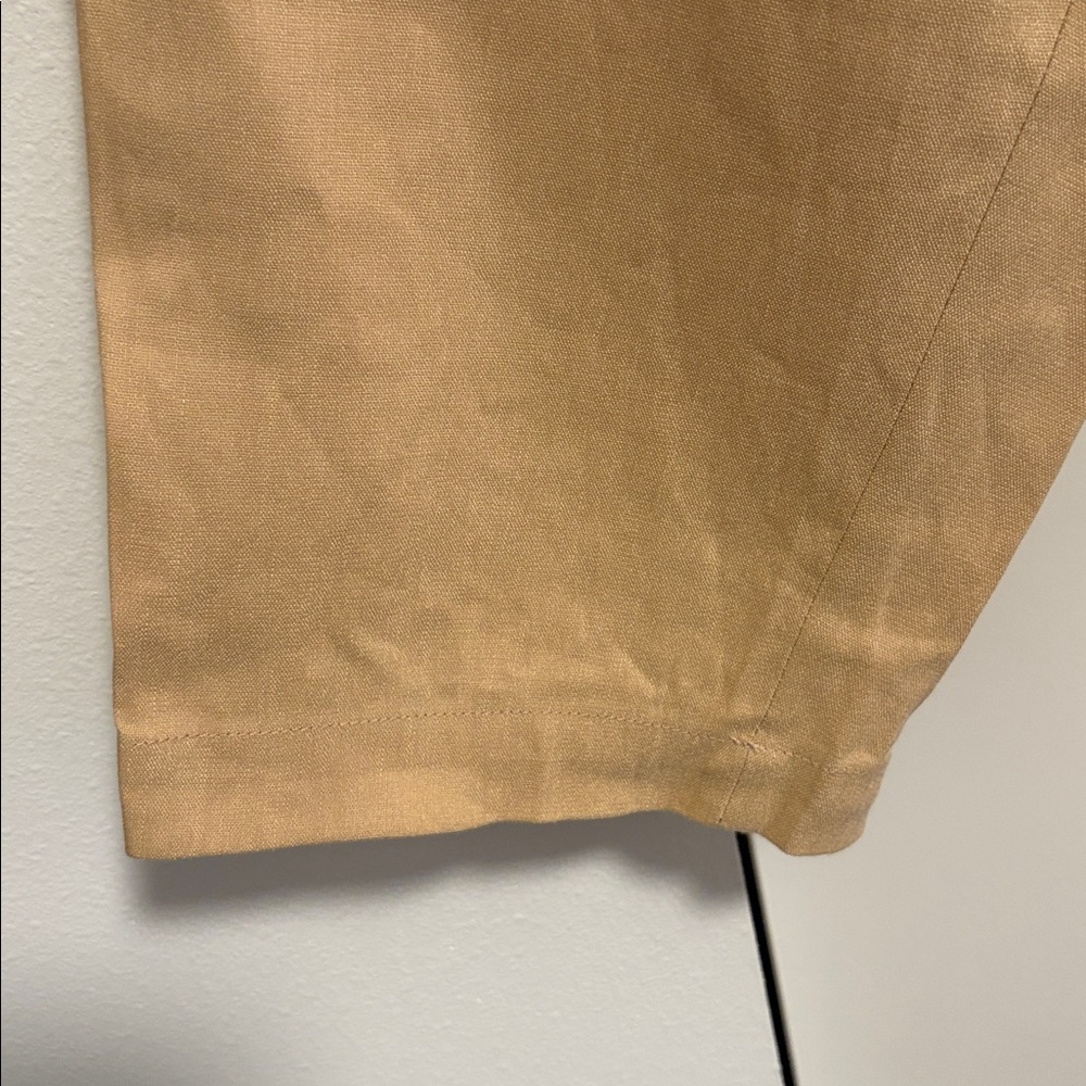NWT [Calvin Klein] Khaki Deep Pocket Linen Cropped Pants Women’s Plus Sz 14W - Picture 9 of 11